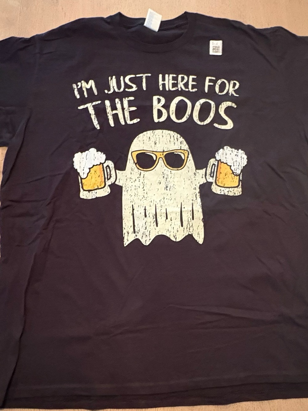 I'm Just Here For The Boos Ghost Graphic Tee - Black 2X